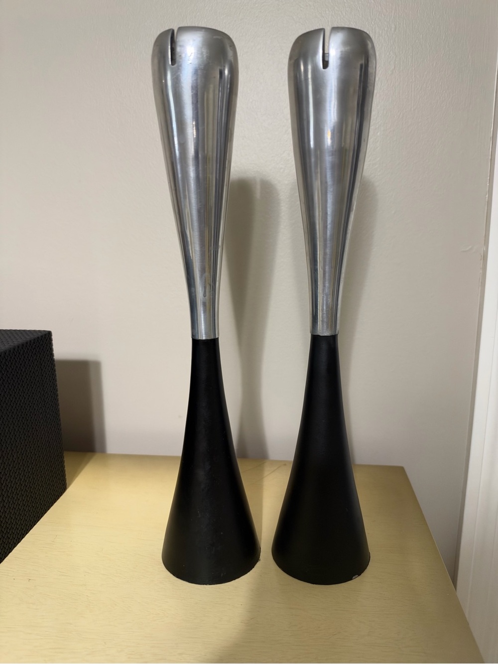 Pier 1 -set of  two Taper Column 15" Candle Holders